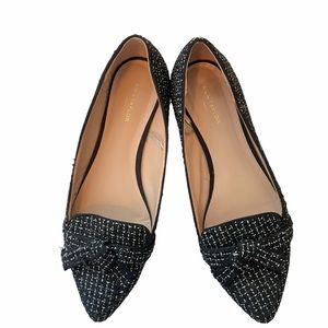 Ann Taylor Factory Tweed Pointed Toe w/ Bow Flats